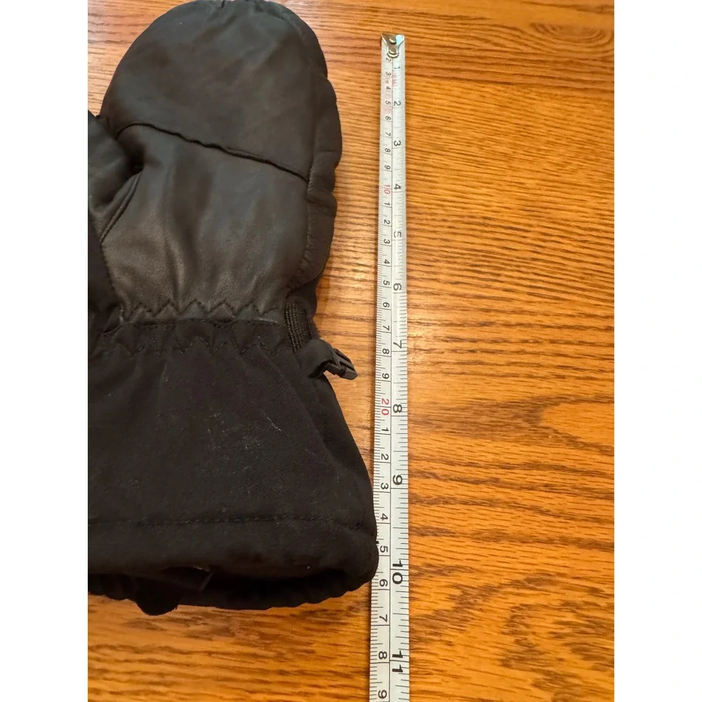 Auclair Womens Black Leather Ski Mittens 3M Thinsulate Waterproof 3J883 Large